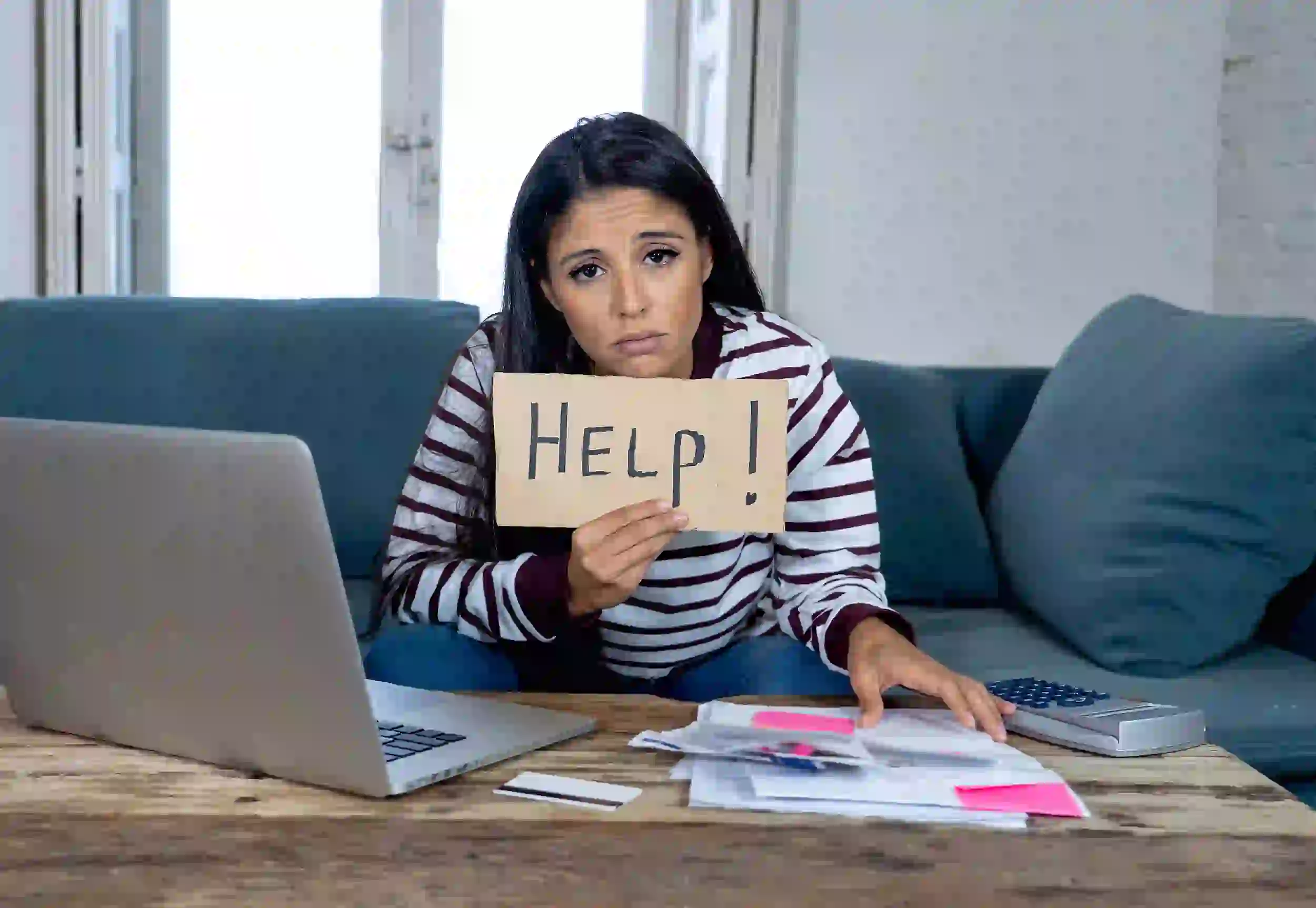 Young woman asking for help